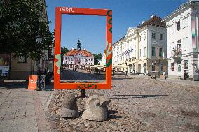 The colorful frame of Tartu Town Hall Square