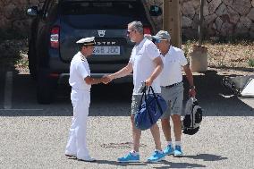 King Felipe Embarks With The Rest Of The Crew On Board The Aifos