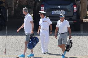 King Felipe Embarks With The Rest Of The Crew On Board The Aifos