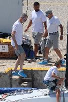 King Felipe Embarks With The Rest Of The Crew On Board The Aifos