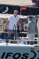 King Felipe Embarks With The Rest Of The Crew On Board The Aifos