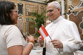 Pope Leo XIV Meets Young Peruvians Participating In The Jubilee - Vatican