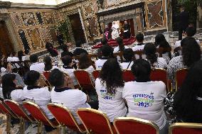 Pope Leo XIV Meets Young Peruvians Participating In The Jubilee - Vatican
