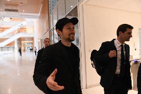 Telegram CEO Pavel Durov Leaves the Paris Criminal Court  - France