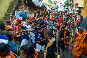 Devotees Carry Ganga Water in Pilgrimage - India