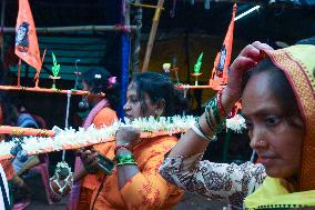 Devotees Carry Ganga Water in Pilgrimage - India