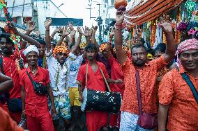 Devotees Carry Ganga Water in Pilgrimage - India