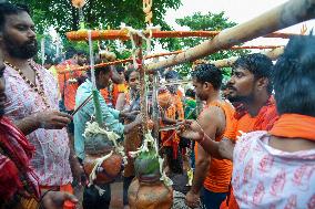 Devotees Carry Ganga Water in Pilgrimage - India