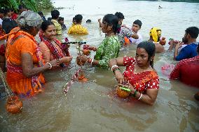 Devotees Carry Ganga Water in Pilgrimage - India