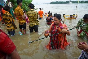 Devotees Carry Ganga Water in Pilgrimage - India