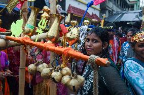 Devotees Carry Ganga Water in Pilgrimage - India