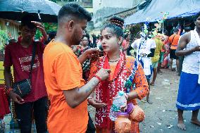 Devotees Carry Ganga Water in Pilgrimage - India
