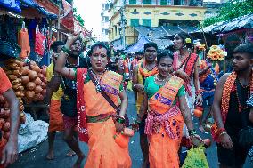 Devotees Carry Ganga Water in Pilgrimage - India