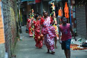 Devotees Carry Ganga Water in Pilgrimage - India
