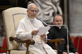 Pope Leo XIV With Catholic Influencers - Rome