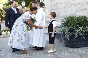 CROWN PRINCESS COUPLE VISBY CATHEDRAL