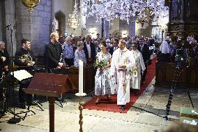 CROWN PRINCESS COUPLE VISBY CATHEDRAL