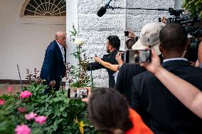 President Donald Trump Returns to the White House from United Kingdom Trip