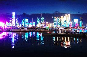 Fushan Bay International Business District Night View in Qingdao