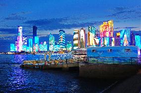 Fushan Bay International Business District Night View in Qingdao