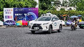 L4-level AI Autonomous Driving Car Experience Event at the 2025 WAIC in Shanghai