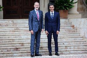 Pedro Sánchez Meets With King Felipe VI - Palma De Mallorca