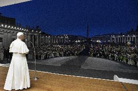 Pope Leo XIV At The Welcome Mass of the Jubilee of Youth - Vatican