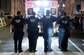 Body Of NYPD Officer Transferred From Hospital After Park Avenue Shooting - NYC