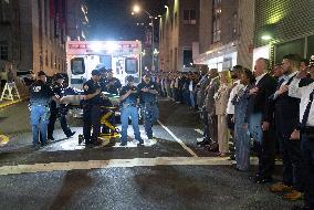 Body Of NYPD Officer Transferred From Hospital After Park Avenue Shooting - NYC