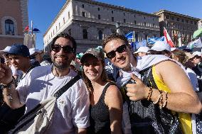 Rome, Young pilgrims await the Welcome Mass for the 2025 Youth Jubilee