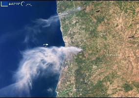 Satellite View Wildfires in Portugal