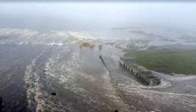 Tsunami Waves Submerge Kamchatka Coastal City - Russia