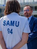 Health and Transport Ministers Visit the SAMU 94 Heliport - Creteil