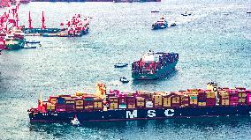 Cargo Ships Shipping Containers