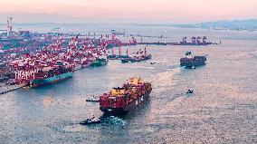 Cargo Ships Shipping Containers
