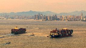 Cargo Ships Shipping Containers