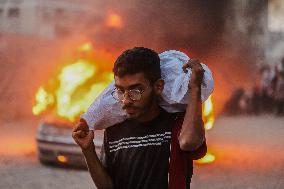 Humanitarian Aid and Retaliation Incident - Gaza City