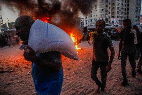Humanitarian Aid and Retaliation Incident - Gaza City