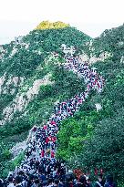 Tourists Visit Mount Tai - China