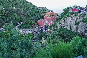 Tourists Visit Mount Tai - China