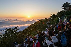 Tourists Visit Mount Tai - China