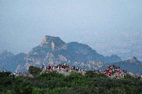 Tourists Visit Mount Tai - China