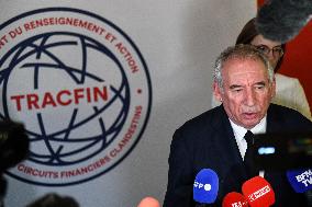 PM Francois Bayrou Visits Tracfin - Montreuil