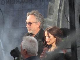 Tim Burton and Jenna Ortega Inaugurate the Beach Club - Paris