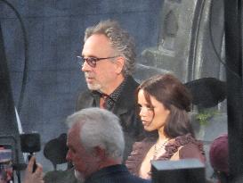 Tim Burton and Jenna Ortega Inaugurate the Beach Club - Paris