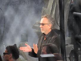 Tim Burton and Jenna Ortega Inaugurate the Beach Club - Paris