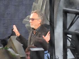 Tim Burton and Jenna Ortega Inaugurate the Beach Club - Paris