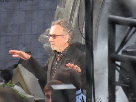 Tim Burton and Jenna Ortega Inaugurate the Beach Club - Paris