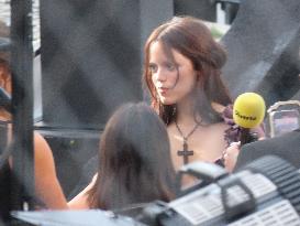 Tim Burton and Jenna Ortega Inaugurate the Beach Club - Paris