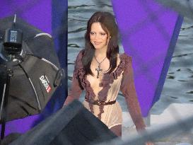 Tim Burton and Jenna Ortega Inaugurate the Beach Club - Paris